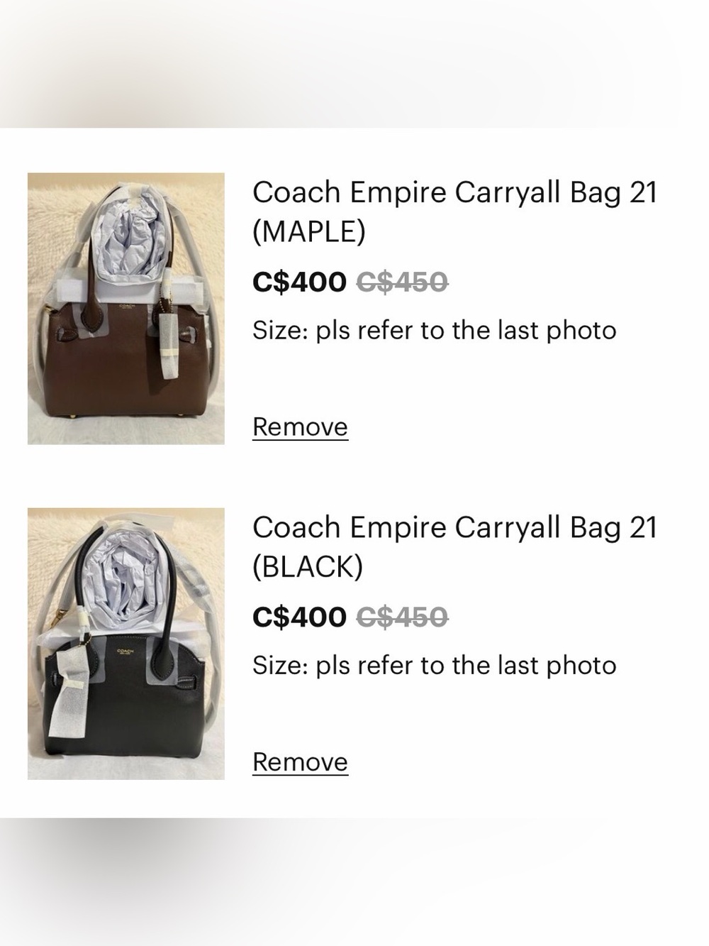 Coach Empire Carryall Bag 21 (MAPLE AND BLACK)